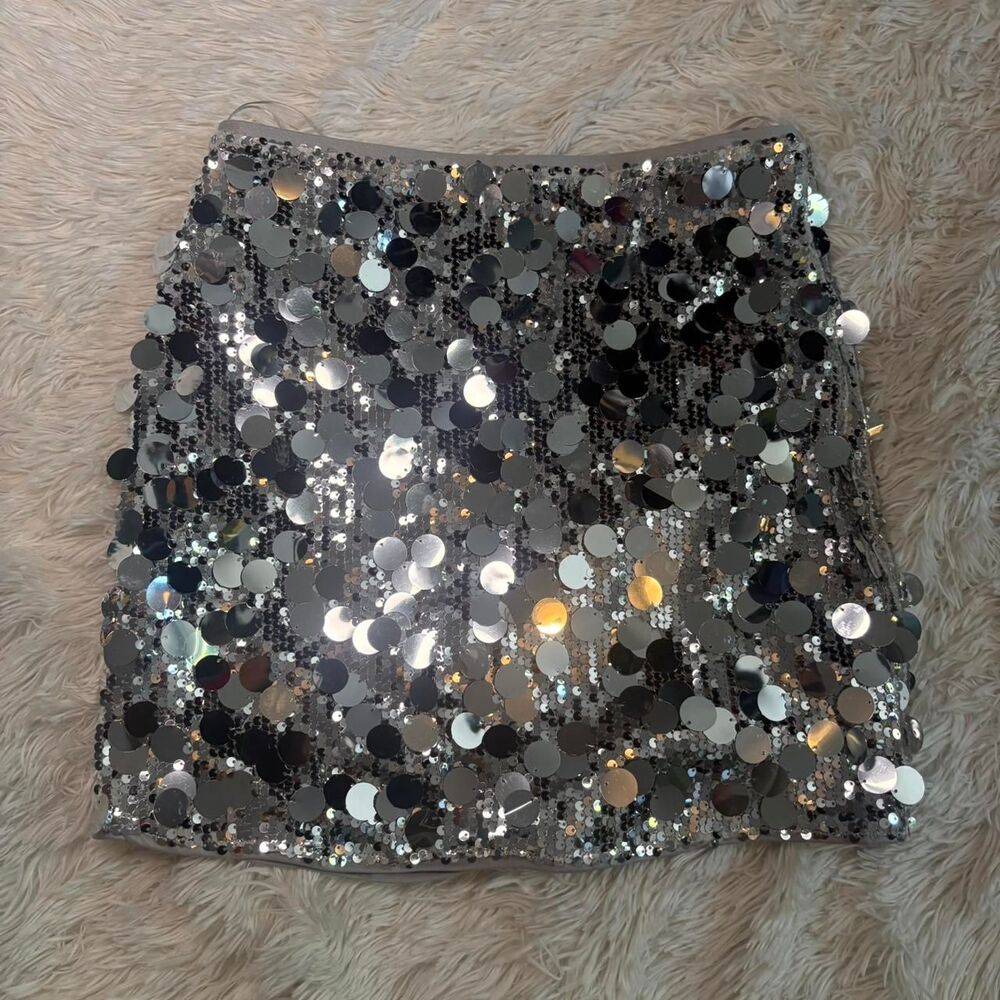 Unbranded Women's Silver and Black Skirt